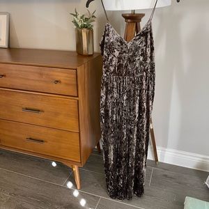 Brown velvet jumpsuit